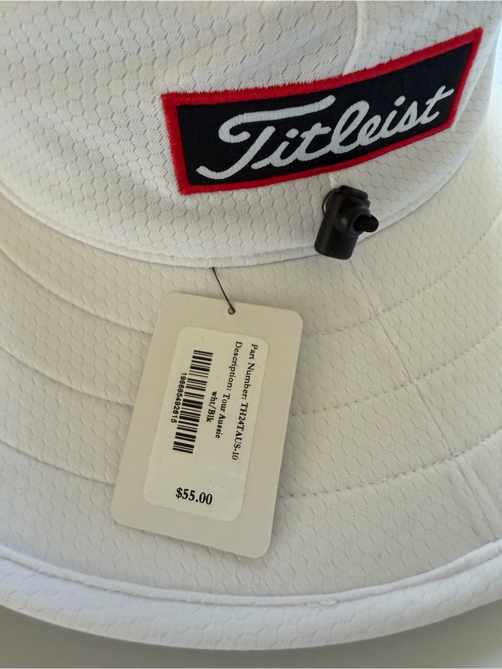 NWT - Titleist Men's Tour Aussie Golf Bucket Hat - White Black - Picture 8 of 13